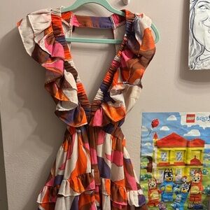 Multicolor Ruffled Dress